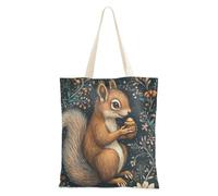 WDdZzyy Affascinante borsa tote vintage disegnata a mano con illustrazione di scoiattolo per le donne con tasche con manici borse riutilizzabili Bulk Tote Bags Cool Gifts per amiche femminili