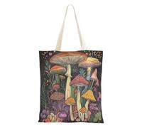 WDdZzyy Amanita Caesarea - Borsa tote a forma di fungo con tasche, da donna, con tasche, con manici, in tela riutilizzabile, idea regalo