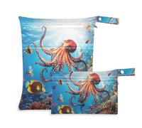 WDdZzyy Animal Sea Fish Ocean - Borsa con cerniera per vestiti da palestra, confezione da 2, essenziale da viaggio per neonati con manici per spiaggia