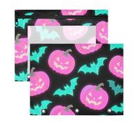 WDdZzyy Astuccio luminoso a forma di pipistrello, con finestra trasparente, 3 anelli, per lettere formato A4, confezione da 2 pezzi, per studenti e scuola