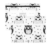 WDdZzyy Astuccio multiuso tascabile a forma di gufo con animali, per raccoglitori a 3 anelli, confezione da 2