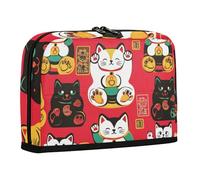 WDdZzyy Astuccio per matite a forma di gatto della fortuna, grande capacità, per ragazze, per la scuola