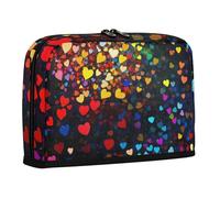 WDdZzyy Astuccio per matite con cuori colorati arcobaleno, grande capacità, organizer robusto per studenti e scuole superiori