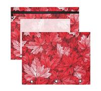 WDdZzyy Astuccio per matite con foglia d'acero rosso Canada, robusto portapenne per lettere formato A4, confezione da 2 pezzi, per studenti di classe