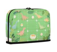 WDdZzyy Astuccio per matite con illustrazione di dinosauri in stile cartone animato, grande capacità, astuccio per cancelleria in piedi, per ragazze, materiale scolastico