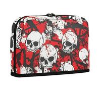 WDdZzyy Astuccio per matite con teschio rosso terribile, grande capacità, organizer per penne, cancelleria per adolescenti, forniture per le scuole superiori