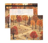 WDdZzyy Autunno Safari Animali Astuccio Robusto 3 Foro Tasca per 3 Anelli Raccoglitore 2 Pack Studenti College Forniture