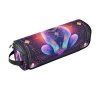 WDdZzyy Bear Neon Mystery Tarocchi Carte Hot Hair Tools Borsa da viaggio e tappetino resistente al calore con cerniera Organizzatore di strumenti per capelli di grande capacità per strumenti caldi