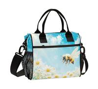WDdZzyy Bee Daisy Hi Summer Flower Lunch Box per ragazze con tracolla borsa per il pranzo per donne all'aperto