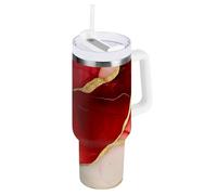 WDdZzyy Bicchiere sottovuoto da 1,18 l, con coperchio e cannuccia, riutilizzabile, con coperchio e manico, per casa, ufficio o auto