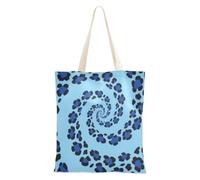 WDdZzyy Blu Spirale Leopard Stampa Tela Tote per le Donne Con Tasche Con Manici Borse di Tela Riutilizzabili Bulk Cool Regali Per Amiche Femminili