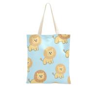 WDdZzyy Blue Cartoon Lion Borsa di tela media per le donne con tasche con manici riutilizzabili Bulk Tote Bags Hostess Regali