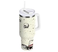 WDdZzyy Borraccia sottovuoto con teschio occidentale e cowboy, da 1,18 l, con coperchio con cannuccia, riutilizzabile, idea regalo per uomo e donna