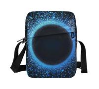 WDdZzyy Borsa a tracolla a tracolla Piccole Borse a tracolla per le donne Casual Borsa da donna Borsa a tracolla per viaggio Tracolla regolabile per lo shopping Blu-nero Glitter Planet