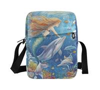 WDdZzyy Borsa a tracolla a tracolla Piccole Borse a tracolla per le donne Croos Borse a tracolla per viaggio Tracolla regolabile per all'aperto Quotidiano Sirena Delfini Pesci di mare