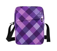 WDdZzyy borsa a tracolla borsa a tracolla da uomo borsa a tracolla borse a tracolla per le donne borse a tracolla tracolla regolabile per casual Checkere viola blu