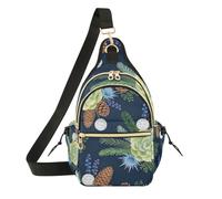 WDdZzyy Borsa a tracolla da donna, alla moda, leggera, per viaggi, escursionismo, William Morris, con fiori verdi retrò