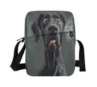 WDdZzyy Borsa a tracolla da uomo Borsa a tracolla Croos Borse per il corpo Borsa a tracolla Tracolla Tracolla Regolabile per sport all'aria aperta Cartone animato Divertente Alano Cani Paura
