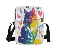 WDdZzyy borsa a tracolla da uomo borsa a tracolla da donna casual borse a tracolla per le donne tracolla regolabile per viaggio orgoglio mese un gatto colorato