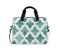 WDdZzyy Borsa a tracolla da viaggio per computer portatile, con manico e tracolla, per tablet da 15,6 pollici, borsa per il trasporto, motivo astratto, motivo quadrifoglio, verde