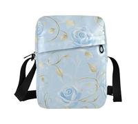 WDdZzyy borsa a tracolla per gli uomini Borsa a tracolla Borse quotidiane Borse a tracolla da donna Tracolla Regolabile per la scuola Rose Foglie d'oro Pastello Retro