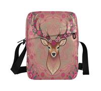 WDdZzyy Borsa a tracolla per gli uomini Piccole Borse a Tracolla Per Le Donne Delle Donne Casual Borse Donna Borsa Tracolla Tracolla Regolabile per lo Shopping Fiore Cervo Floreale Rosa
