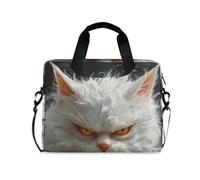 WDdZzyy Borsa a tracolla portatile con manico e tracolla da 15,6 pollici borsa per computer con cerniera cartone animato divertente gatto angora turco