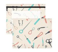 WDdZzyy Borsa cosmetica con forcipe a forma di dottori in stile cartone animato, portatile, con 3 fori, per lettere formato A4, confezione da 2 per insegnanti, ritorno a scuola