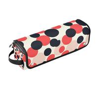 WDdZzyy Borsa da viaggio a pois neri e rossi con tappetino resistente al calore, impermeabile, organizer da viaggio per ferri da stiro, piastre, arricciacapelli, a pois, nero e rosso, 1 taglia, Pois