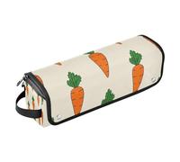 WDdZzyy Borsa da viaggio per attrezzi da donna con tappetino resistente al calore, organizer da viaggio per utensili caldi e accessori per la cura dei capelli, carota arancione in stile cartone