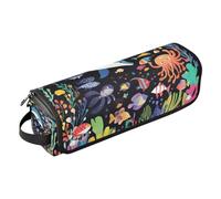 WDdZzyy Borsa da viaggio per attrezzi per capelli, con tappetino resistente al calore, antipolvere, per ferri da stiro, piastra, arricciacapelli, delfini, pesci e cartoni animati, 1 taglia, Delfino