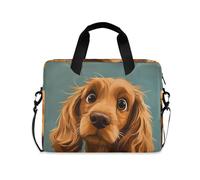 WDdZzyy Borsa da viaggio per computer portatile, a tracolla, con manico e tracolla, borsa per computer da 15,6 pollici, motivo divertente con cocker spaniel