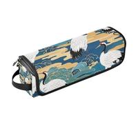 WDdZzyy Borsa da viaggio per strumenti per capelli caldi blu cinese retrò nuvola gru con tappetino in ferro strumenti riscaldanti borsa da viaggio organizer per strumenti caldi e accessori per la cura