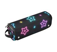 WDdZzyy Borsa da viaggio per strumenti per capelli con stelle colorate al neon con cuscinetto resistente al calore, organizer portatile per strumenti per lo styling dei capelli per ferro piatto e