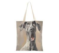 WDdZzyy Borsa di tela per le donne con tasche con manici, riutilizzabile, con motivo di cane alano, idea regalo carina