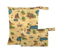 WDdZzyy Borsa impermeabile da viaggio con mappa del tesoro, confezione da 2, essenziale da viaggio per bambini, con manici per asilo nido