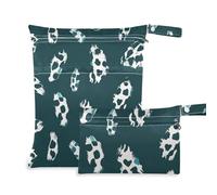 WDdZzyy Borsa impermeabile riutilizzabile con stampa leopardata, confezione da 2 pezzi essenziali da viaggio per volare con manici per viaggiare