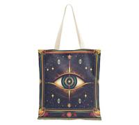 WDdZzyy Borsa in tela per tarocchi con motivo a occhi per le donne con tasche con manici borse in tela riutilizzabili regali hostess sfusi
