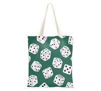 WDdZzyy Borsa in tela verde con dadi neri e bianchi per donne con tasche con manici borse di tela riutilizzabili regalo per insegnanti