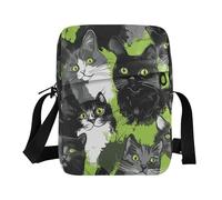 WDdZzyy Borsa messenger a tracolla da uomo borsa a tracolla da donna borsa a tracolla per viaggio tracolla regolabile per esterni quotidiani dolci gatti britannici verde