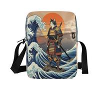 WDdZzyy Borsa messenger da uomo a tracolla Borse a tracolla per le donne borse a tracolla da donna Borsa a tracolla per viaggio Tracolla regolabile per all'aperto quotidiano giapponese retrò Samurai