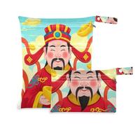 WDdZzyy Borsa per costume da bagno cinese con cultura unica, ricchezza di Dio, confezione da 2, essenziale da viaggio per volare con manici per yoga