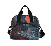 WDdZzyy Borsa per il pranzo con castello di vampiri gotico per ragazzi con tracolla stampa borse per il pranzo per donne per infermiere portatile
