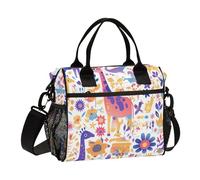 WDdZzyy Borsa per il pranzo con giraffa mimetica con animali dei cartoni animati per bambini con tracolla grande lunch box box per insegnanti università