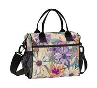WDdZzyy Borsa per il pranzo con motivo floreale espressionista dipinto per ragazzi con tracolla grande tote per cucina per adolescenti