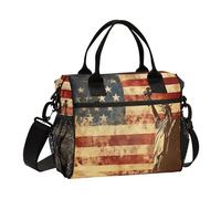 WDdZzyy Borsa per il pranzo con statua della libertà americana isolata con tracolla verticale borsa per il pranzo per adolescenti università