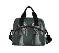WDdZzyy Borsa per il pranzo con tracolla per insegnante e infermiera, impermeabile, con motivo di cani Weimaraner