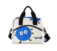 WDdZzyy Borsa per il pranzo da donna con motivo mostro blu con tracolla da donna, impermeabile