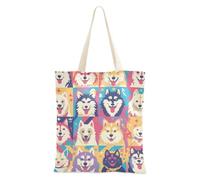 WDdZzyy Borsa per la spesa in tela a quadri con motivo fata in stile cartone animato, per hostess, idea regalo