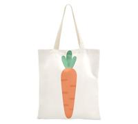 WDdZzyy Borsa per la spesa in tela di carota tinta unita bianca tinta unita per amici regali di compleanno Tote Bag Bulk